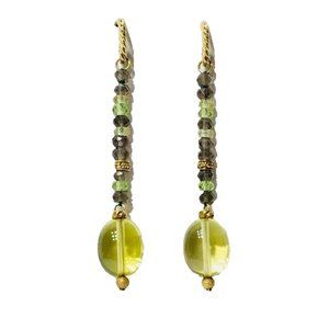 David Yurman 18k Gold Long Dangle Drop Earrings